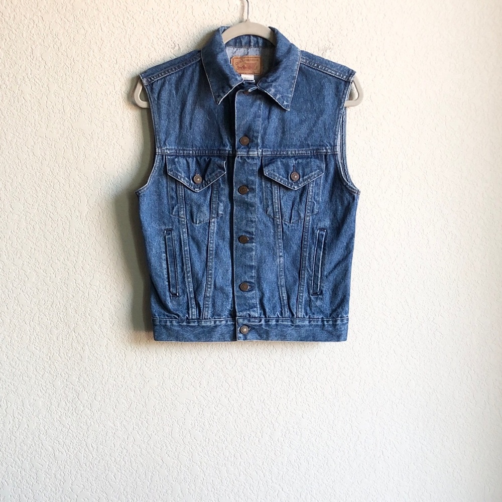 Gap Pioneer Vintage Denim Vest Jean 34 100% cotton Western Rodeo Cowboy Cowgirl